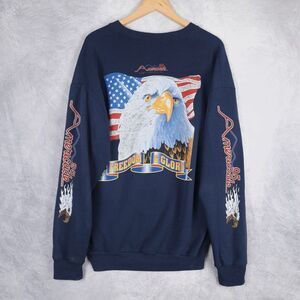 Vintage 90s Motorcycle Sweatshirt Mens XL Eagle Lake George NY Americade Rally